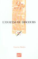 Couverture du livre « L'analyse du discours qsj 3735 » de Francine Maziere aux éditions Que Sais-je ?