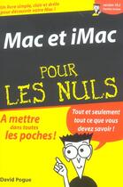 Couverture du livre « Mac et imac » de Pogue David aux éditions First Interactive