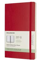 Couverture du livre « Agenda 18 mois semainier 17 -18 grand format rouge souple » de  aux éditions Moleskine