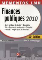 Couverture du livre « Finances publiques 2010 (13e édition) » de Francois Chouvel aux éditions Gualino