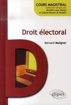 Couverture du livre « Droit électoral » de Maligner aux éditions Ellipses