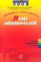 Couverture du livre « Anna droit 2002 droit administratif » de Rouault aux éditions Gualino