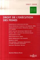Couverture du livre « Droit de l'exécution des peines (édition 2007/2008) » de Herzog-Evans Martine aux éditions Dalloz