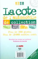 Couverture du livre « La cote de l'automobile de collection (édition 2001) » de  aux éditions Edifree Lva