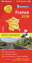 Couverture du livre « Carte nationale 792 france indechirable 18 » de Collectif Michelin aux éditions Michelin