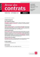 Couverture du livre « Revue des contrats n 3-2022 » de  aux éditions Lgdj