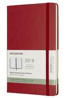 Couverture du livre « Agenda 18 mois semainier 17-18 grand format rouge eca rigide » de  aux éditions Moleskine