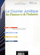 Couverture du livre « Courrier juridique des finances et de l'industrie (n.25 janvier-fevrier 2004) » de  aux éditions Documentation Francaise