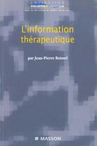 Couverture du livre « L'information therapeutique » de Boissel aux éditions Elsevier-masson