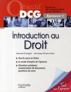 Couverture du livre « Objectif DCG ; introduction au droit » de Fierens-Vialar aux éditions Hachette Education