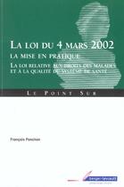Couverture du livre « Loi du 4 mars 2002:la mise en pratique » de Ponchon aux éditions Berger-levrault