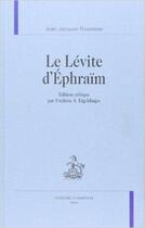 Couverture du livre « Le Lévite d'Ephraïm » de Jean-Jacques Rousseau aux éditions Honore Champion