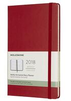 Couverture du livre « Agenda 2018 semainier horizontal grand format rigide rouge » de  aux éditions Moleskine