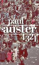 Couverture du livre « 4 3 2 1 » de Paul Auster aux éditions Editions Actes Sud