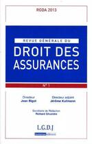 Couverture du livre « Revue generale de droit des assurances n 1 - 2013 » de  aux éditions Lgdj