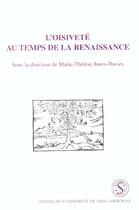Couverture du livre « Oisivete au temps de la renaissance » de  aux éditions Sorbonne Universite Presses
