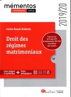 Couverture du livre « Droit des régimes matrimoniaux (édition 2019/2020) » de Corinne Renault-Brahinsky aux éditions Gualino