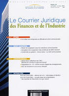 Couverture du livre « Courrier juridique des finances et de l'industrie (n.29 septembre-octobre 2004)- » de  aux éditions Documentation Francaise