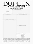 Couverture du livre « Duplex architekten » de Ludovic Balland et Nele Dechmann aux éditions Park Books