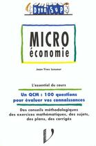 Couverture du livre « Microeconomie » de Thouvenot aux éditions Vuibert