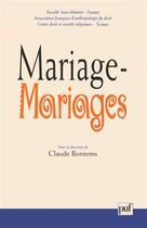 Couverture du livre « Mariage - mariages » de Claude Bontems aux éditions Puf