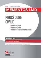 Couverture du livre « Mementos Lmd - Procedure Civile, 10eme Edition » de Natalie Fricero aux éditions Gualino
