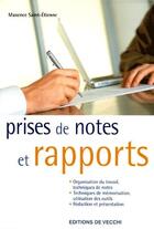 Couverture du livre « Prise de notes et rapports » de Saint Etienne aux éditions De Vecchi