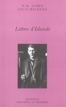 Couverture du livre « Lettres d islande » de Auden/Mac Neice aux éditions Rocher