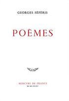 Couverture du livre « Poemes » de Seferis/Bonnefoy aux éditions Mercure De France