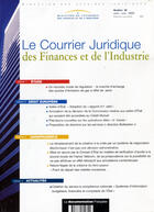 Couverture du livre « Le courrier juridique des finances et de l'industrie n.32 » de  aux éditions Documentation Francaise