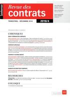 Couverture du livre « Revue des contrats n 4-2018 » de  aux éditions Lgdj