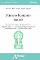 Couverture du livre « Sciences humaines 2013-2015 » de  aux éditions Atlande Editions