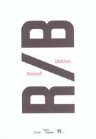Couverture du livre « R/b. roland barthes » de  aux éditions Seuil