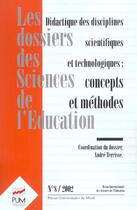 Couverture du livre « Didactique des disciplines scientifiques et technologiques : concepts et methode » de  aux éditions Pu Du Midi