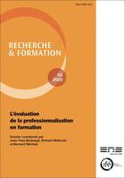 Couverture du livre « Recherche et formation, n 93/2020. l'evaluation de la professionnalis ation en formation » de Jean-Yves Bodergat aux éditions Ens Lyon