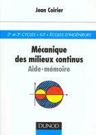 Couverture du livre « Aide-memoire de mecanique des milieux continus » de Coirier aux éditions Dunod