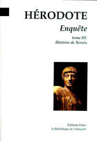 Couverture du livre « Enquête. t.3 ; histoire de Xerxès » de Herodote aux éditions Paleo