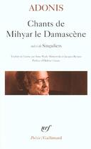 Couverture du livre « Chants de mihyar le damascene singuliers » de Adonis aux éditions Gallimard
