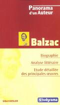 Couverture du livre « Balzac » de Gilbert Guislain aux éditions Studyrama