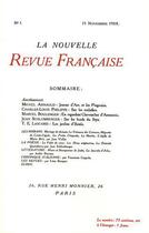 Couverture du livre « La Nouvelle Revue Française t.1 ; fac-similé du 15 novembre 1908 » de  aux éditions Gallimard
