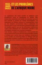 Couverture du livre « Hegel, Marx, Engels et les problèmes de l'Afrique noire » de Dieng Amady Aly aux éditions L'harmattan