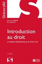 Couverture du livre « Introduction au droit et thèmes fondamentaux du droit civil (édition 2018) » de Jean-Luc Aubert aux éditions Sirey
