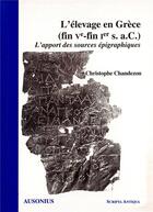 Couverture du livre « Elevage en grece fin ve fin ier s a c » de Chandezon aux éditions Ausonius