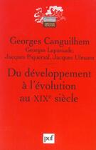Couverture du livre « Du developpement a l'evolution au xixe siecle » de Ulmann/Lapassade aux éditions Puf