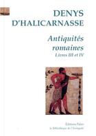 Couverture du livre « Antiquités romaines t.2 (livres 3 et 4) » de Denys D'Halicarnasse aux éditions Paleo
