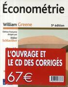 Couverture du livre « Économétrie (5e édition) ; vp manuel + corrigés (7097+7341) » de Greene/William aux éditions Pearson