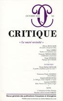 Couverture du livre « Revue Critique n.761 : le sacré revisité » de Revue Critique aux éditions Minuit