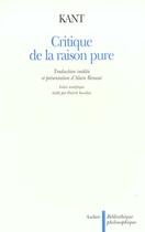 Couverture du livre « La critique de la raison pure » de Emmanuel Kant aux éditions Aubier