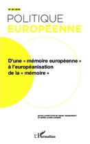 Couverture du livre « REVUE POLITIQUE EUROPEENNE t.37 : d'une 