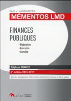 Couverture du livre « Finances publiques (édition 2016/2017) » de Stephanie Damarey aux éditions Gualino